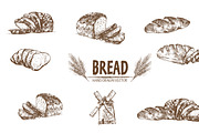 Bundle of 7 bread vector set 1