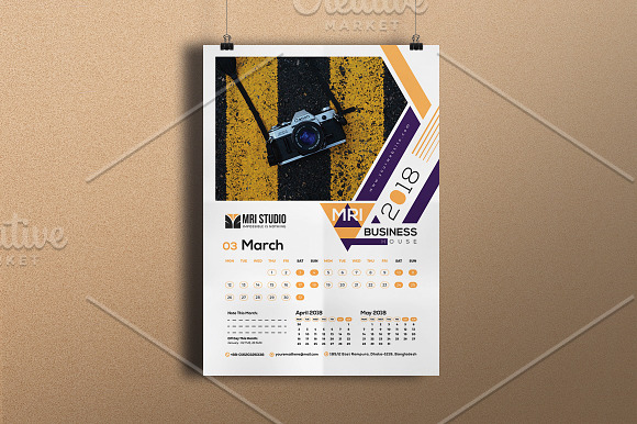 Calender Template 2018 in Stationery Templates - product preview 2