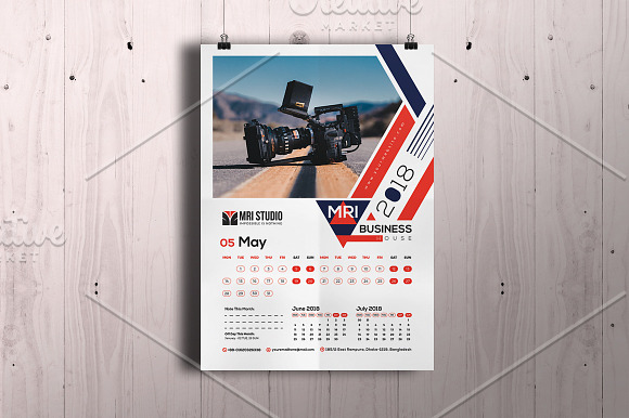 Calender Template 2018 in Stationery Templates - product preview 4