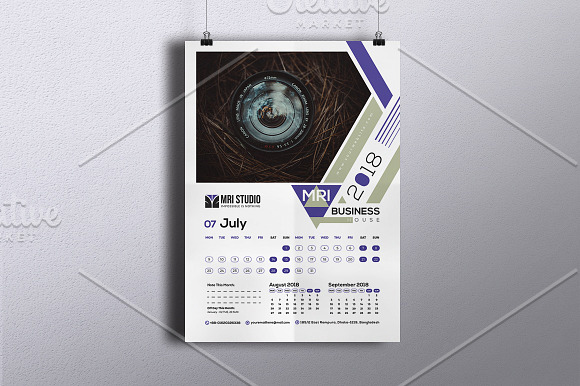Calender Template 2018 in Stationery Templates - product preview 6