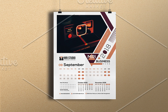 Calender Template 2018 in Stationery Templates - product preview 8