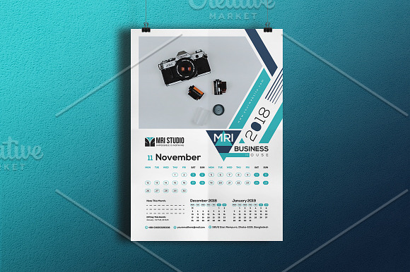 Calender Template 2018 in Stationery Templates - product preview 10