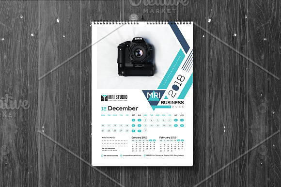 Calender Template 2018 in Stationery Templates - product preview 11
