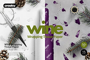 Wrapping Paper Wine Bottle Mockup