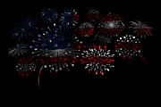 Firework design of USA flag