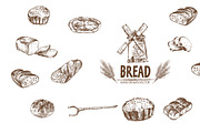 Bundle of 15 bread vector set 3