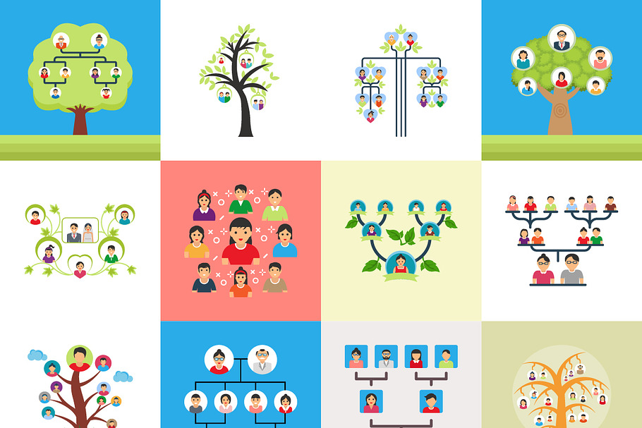 Family Tree Illustrations in Illustrations - product preview 8