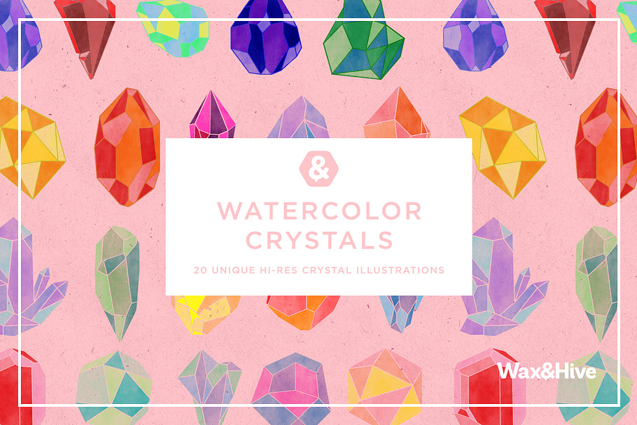 Watercolor Crystals in Illustrations - product preview 8
