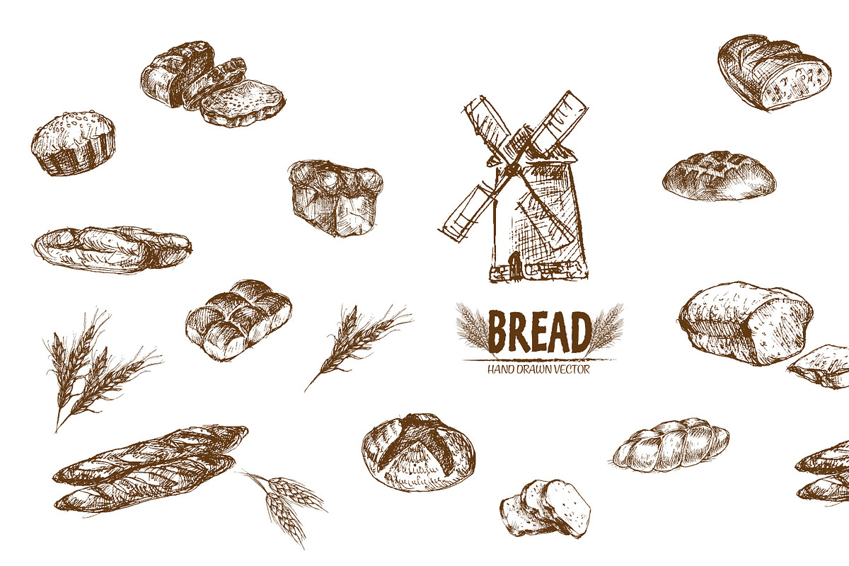 Bundle of 15 bread vectors set 6 in Objects - product preview 8