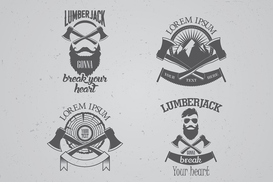 Lumberjack labels in Illustrations - product preview 8