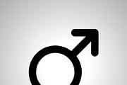 Men gender, simple black mars icon
