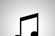 Music note silhouette, simple icon