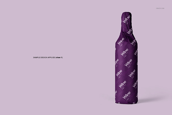 Wrapping Paper Wine Bottle Mockup in Product Mockups - product preview 6