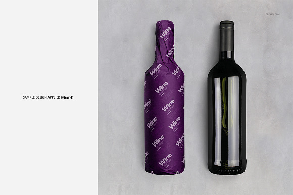Wrapping Paper Wine Bottle Mockup in Product Mockups - product preview 9