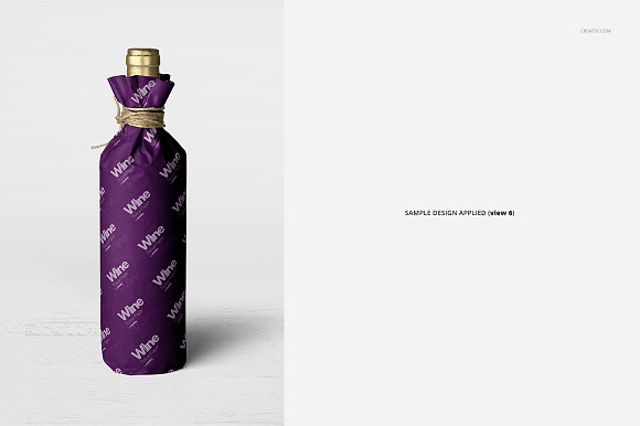 Wrapping Paper Wine Bottle Mockup in Product Mockups - product preview 11