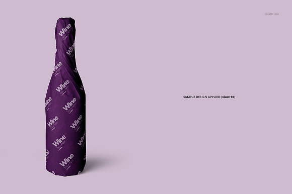 Wrapping Paper Wine Bottle Mockup in Product Mockups - product preview 15
