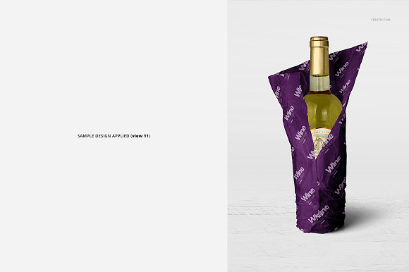 Wrapping Paper Wine Bottle Mockup in Product Mockups - product preview 16