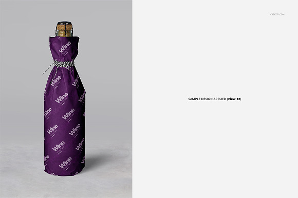 Wrapping Paper Wine Bottle Mockup in Product Mockups - product preview 17