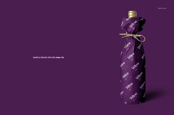 Wrapping Paper Wine Bottle Mockup in Product Mockups - product preview 18