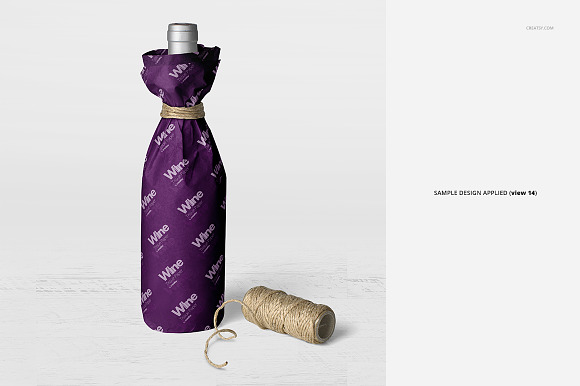 Wrapping Paper Wine Bottle Mockup in Product Mockups - product preview 19