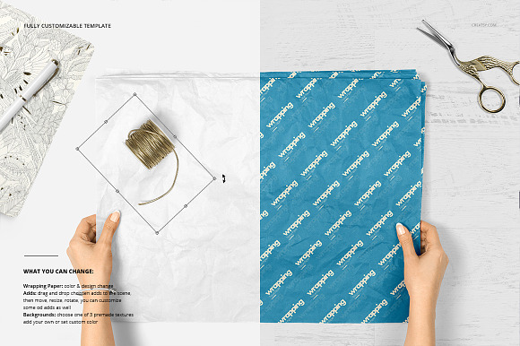Wrapping Tissue Paper Mockup Set in Product Mockups - product preview 5