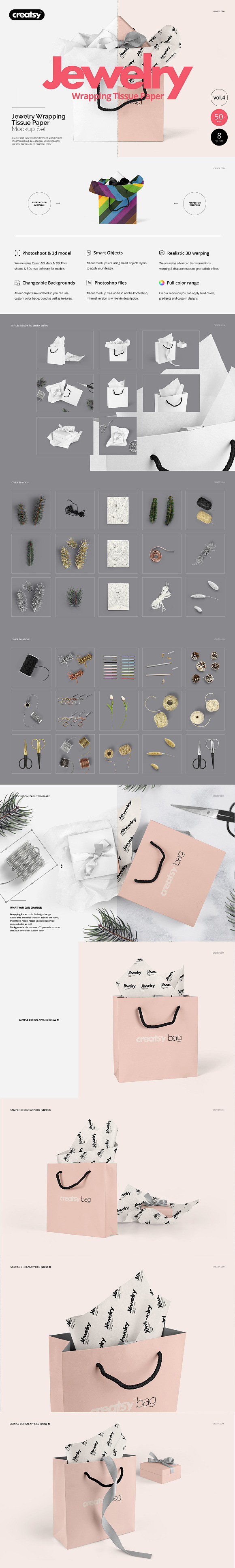 Wrapping Tissue Paper Mockup Bundle in Product Mockups - product preview 6