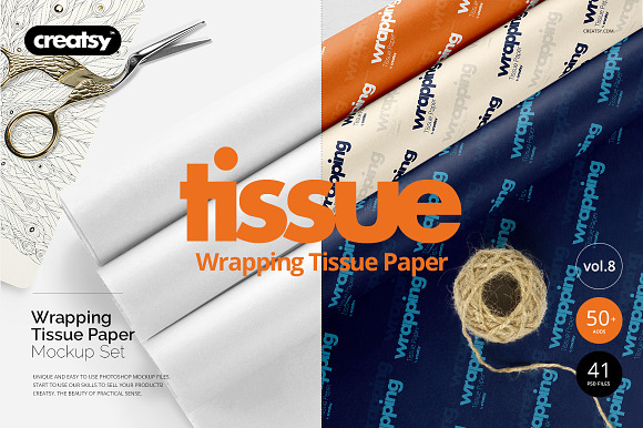 Wrapping Tissue Paper Mockup Set in Product Mockups - product preview 54