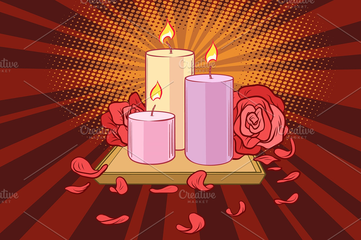 Romantic candles and rose petals in Objects - product preview 8