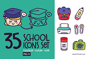 35 school icons