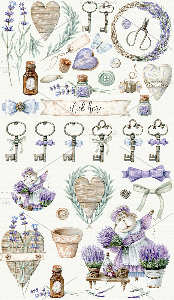 Watercolor provence set in Graphics - product preview 2