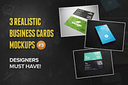 3 Realistic Business Card Mockups #3