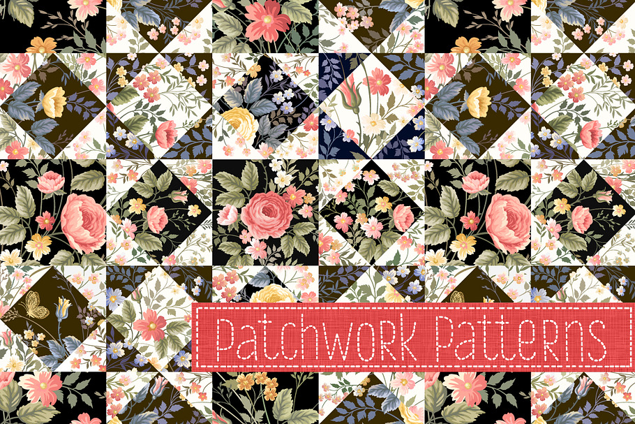 seamless patchwork patterns in Patterns - product preview 8