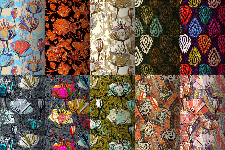 10 Bright Floral Patterns, Part II in Patterns - product preview 8