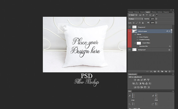 Pillow mockup sublimation square psd in Product Mockups - product preview 1