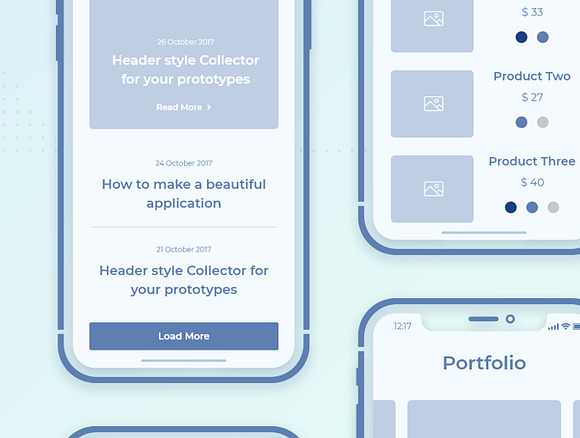 Collector iOS Wireframe UI Kit in Wireframe Kits - product preview 2
