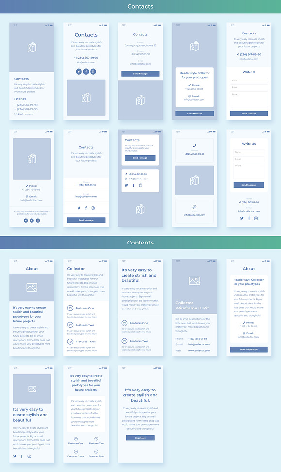 Collector iOS Wireframe UI Kit in Wireframe Kits - product preview 7
