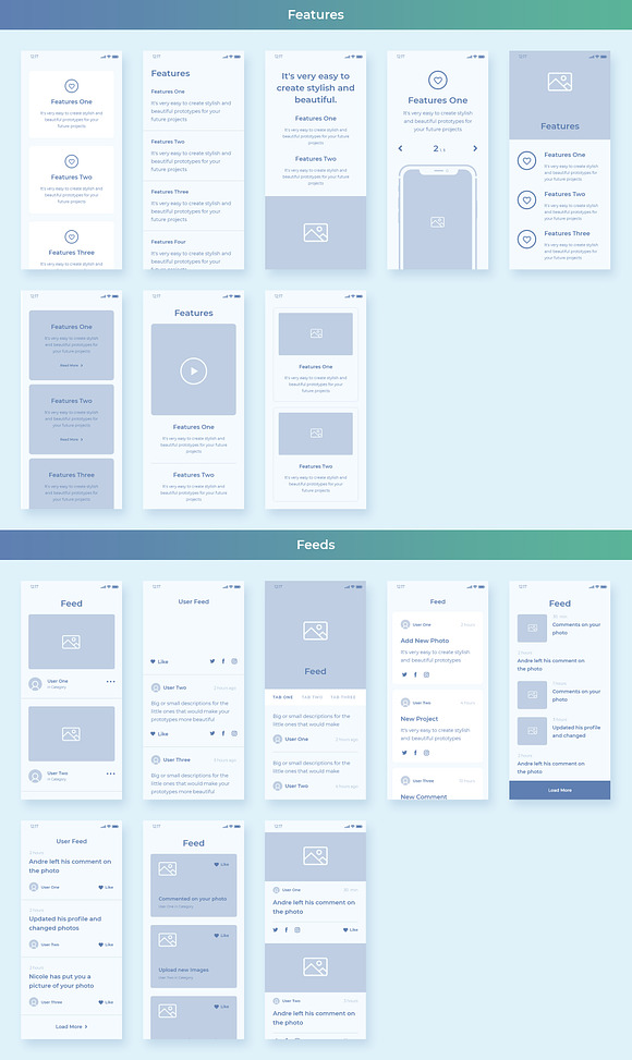 Collector iOS Wireframe UI Kit in Wireframe Kits - product preview 9