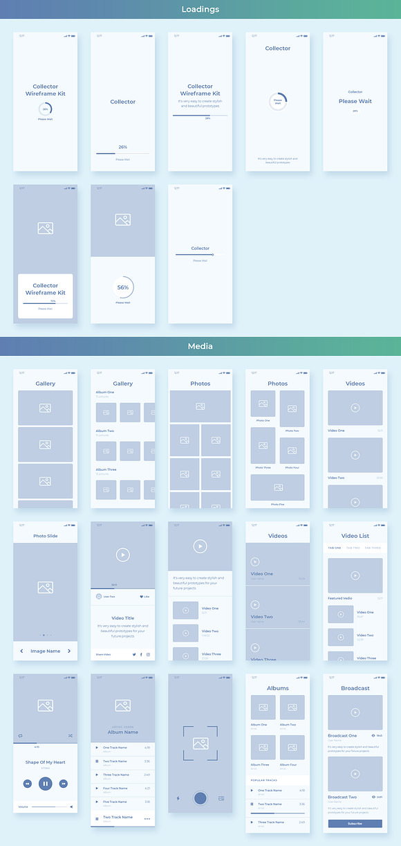 Collector iOS Wireframe UI Kit in Wireframe Kits - product preview 10