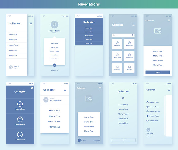 Collector iOS Wireframe UI Kit in Wireframe Kits - product preview 11