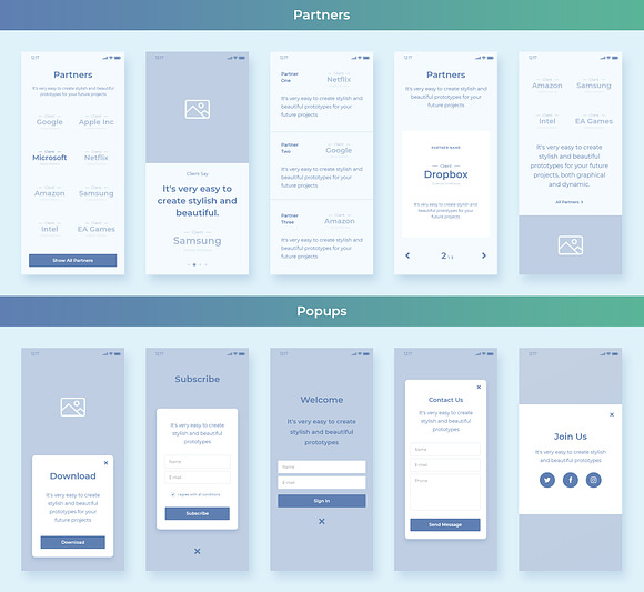 Collector iOS Wireframe UI Kit in Wireframe Kits - product preview 12