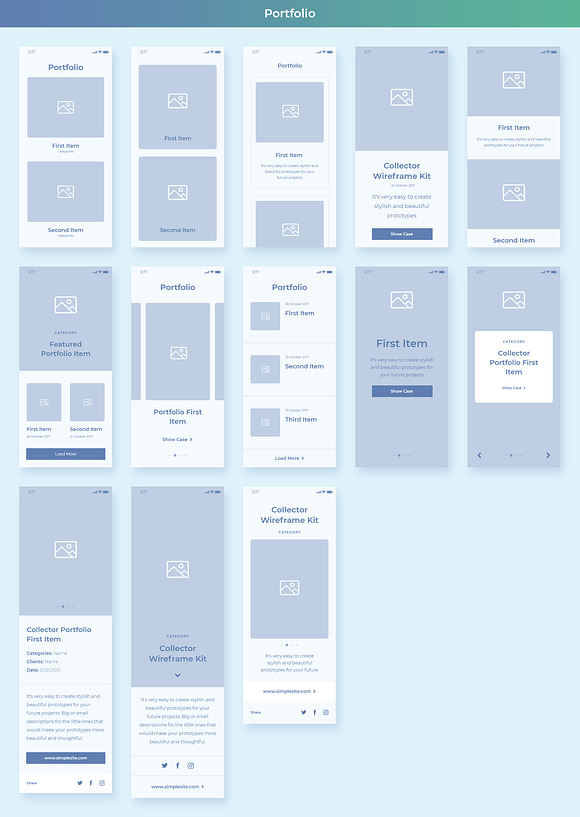 Collector iOS Wireframe UI Kit in Wireframe Kits - product preview 13