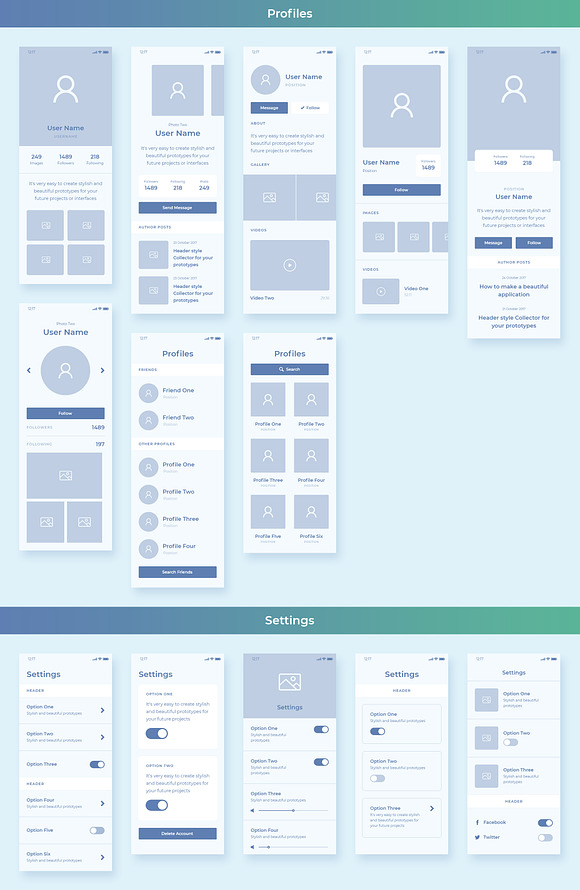 Collector iOS Wireframe UI Kit in Wireframe Kits - product preview 14