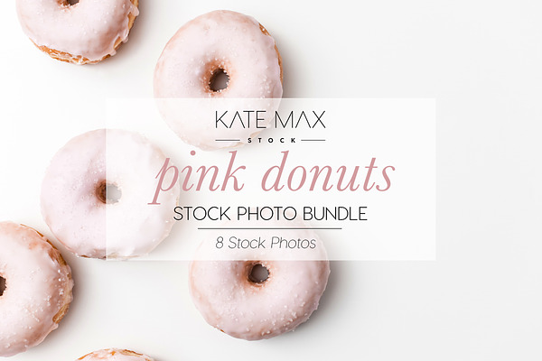 Pink Donuts Stock Photo Bundle