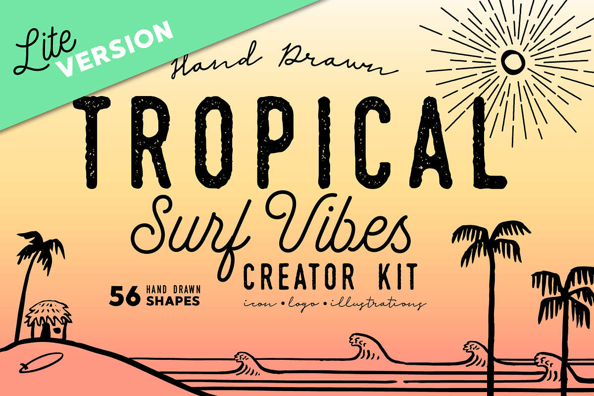 Lite-Tropical Surf Vibes-Creator Kit in Illustrations - product preview 8