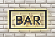 Illuminated bar signboard