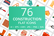 76 Construction Flat Icons
