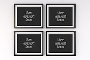 4 horizontal black frame mockup 10x8