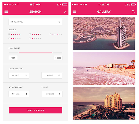 Hotelz - Hotel Booking PSD APP in UI Kits and Libraries - product preview 3