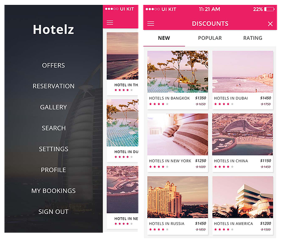 Hotelz - Hotel Booking PSD APP in UI Kits and Libraries - product preview 4