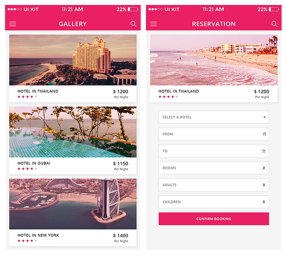 Hotelz - Hotel Booking PSD APP in UI Kits and Libraries - product preview 5